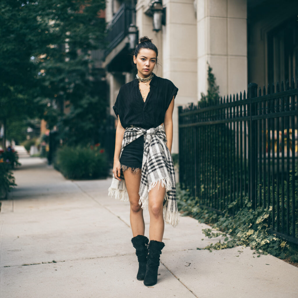 Frayed Hem Shorts and Flannel Wraps