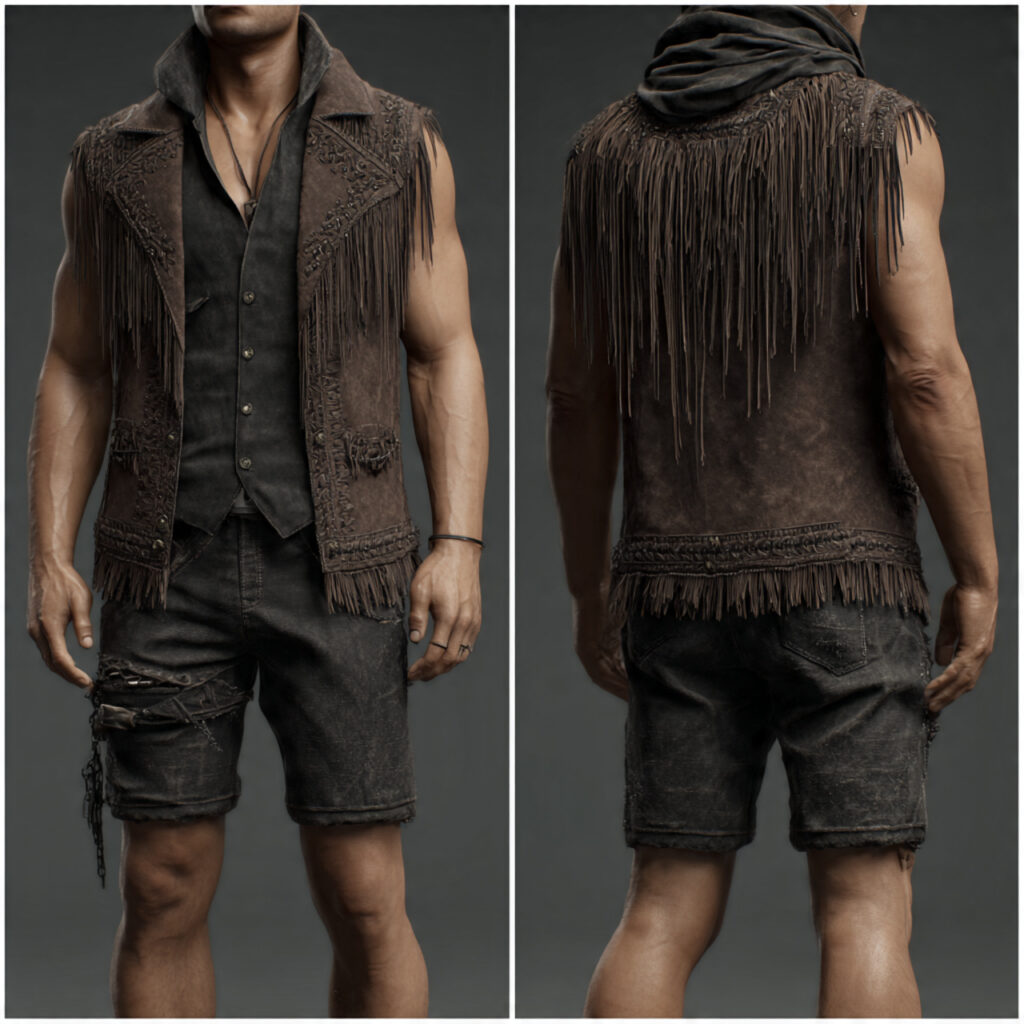 20 Best Rock Concert Outfit Looks Ideas: 20+ Edgy Styles to Stand Out at Any Show 17 Fringed Suede Vest and Denim Cutoffs Concept