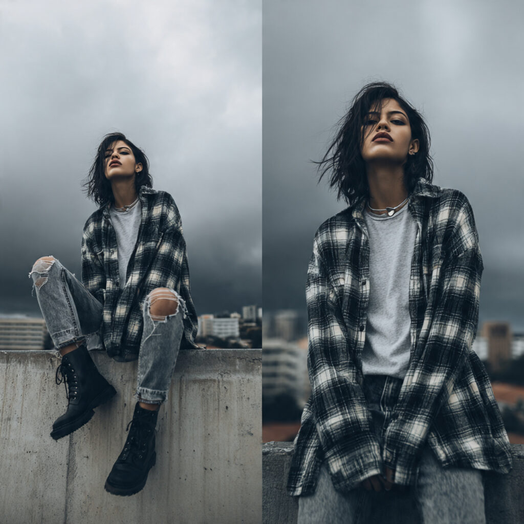 Grunge Era Flannel Layering