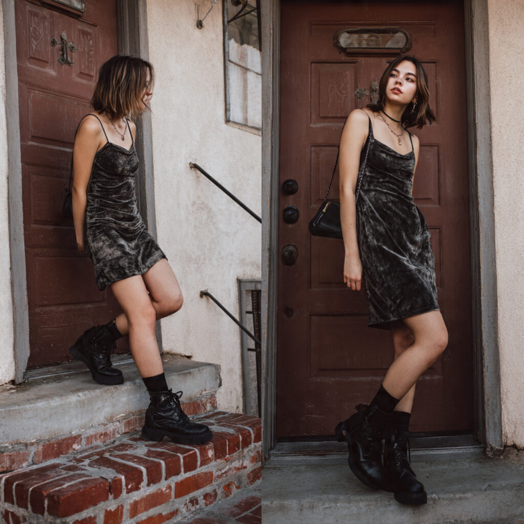 20 Best Rock Concert Outfit Looks Ideas: 20+ Edgy Styles to Stand Out at Any Show 13 Grunge Inspired Slip Dress and Heavy Boots Look