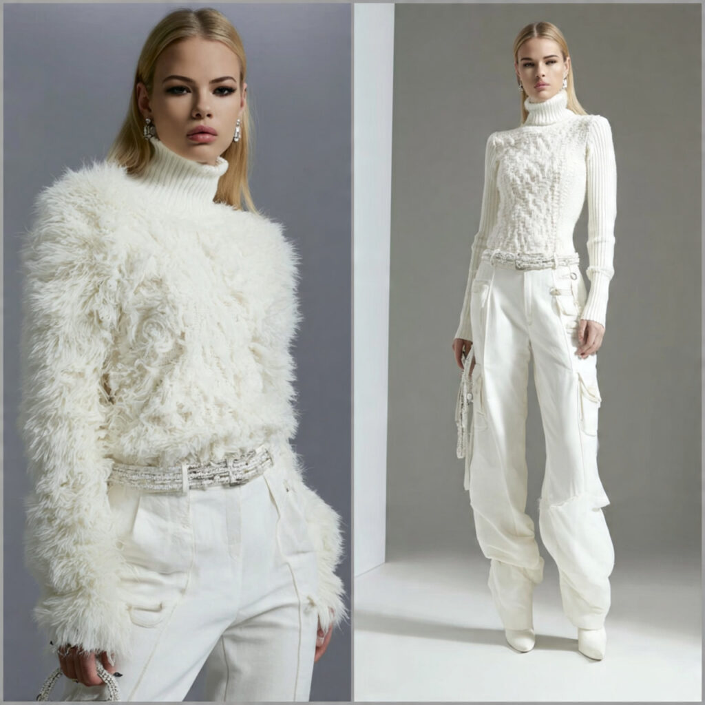 High Contrast White Winter Fashion