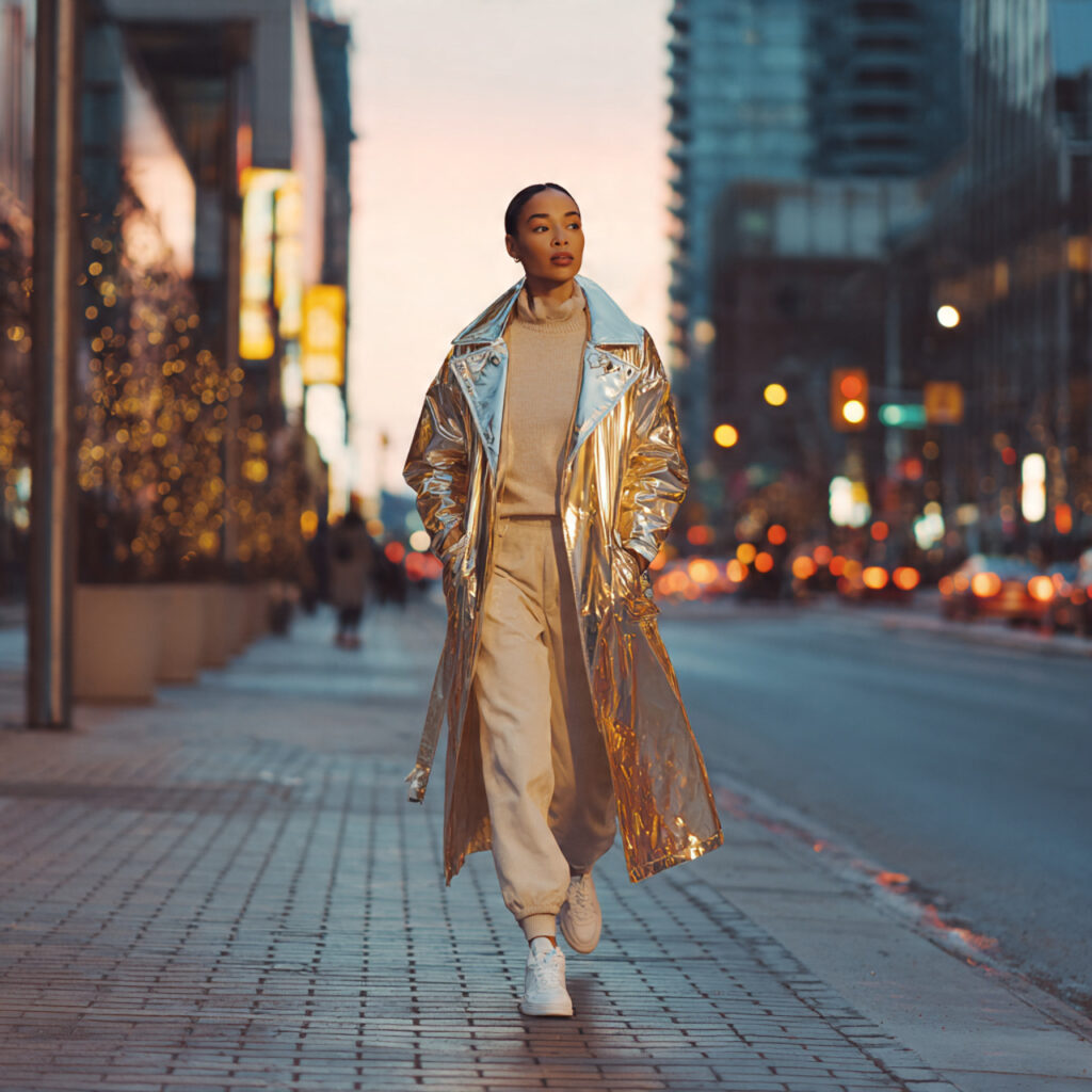 High Gloss Vinyl Trench Coat Ensemble