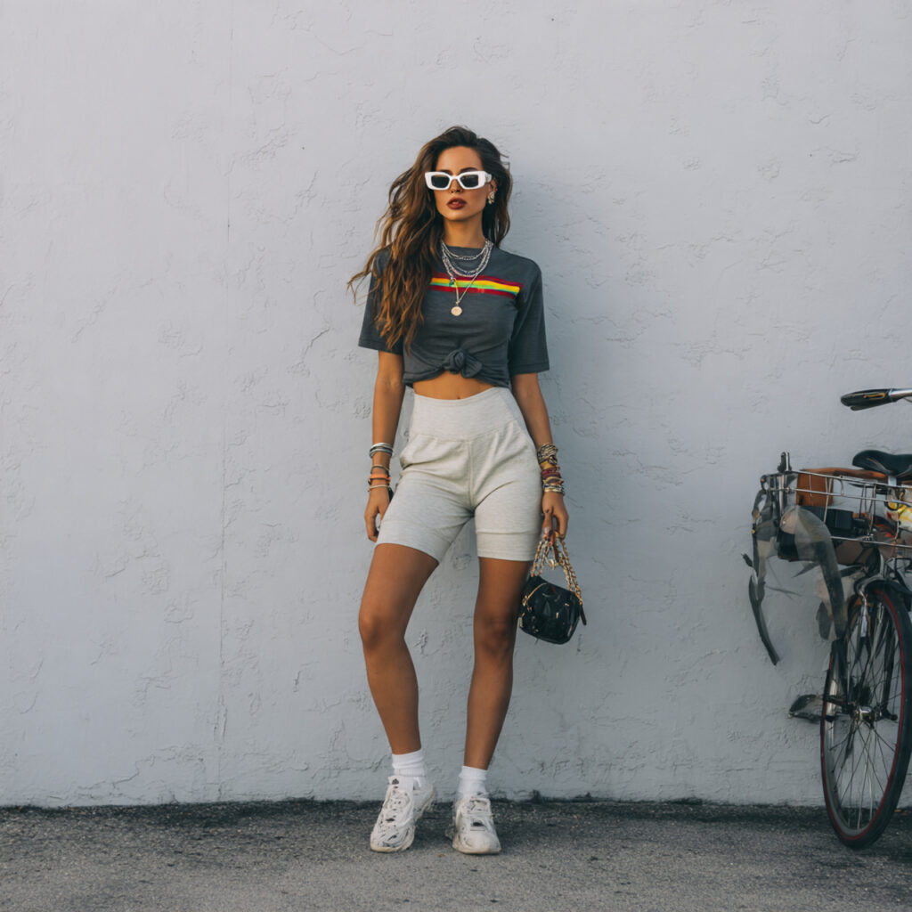 High Waisted Bike Short Outfits