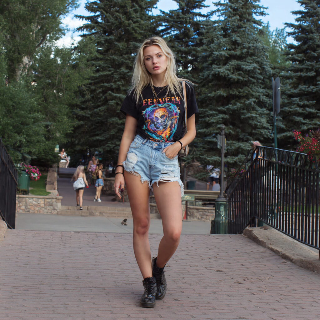 High Waisted Cutoffs and Graphic Band Tees