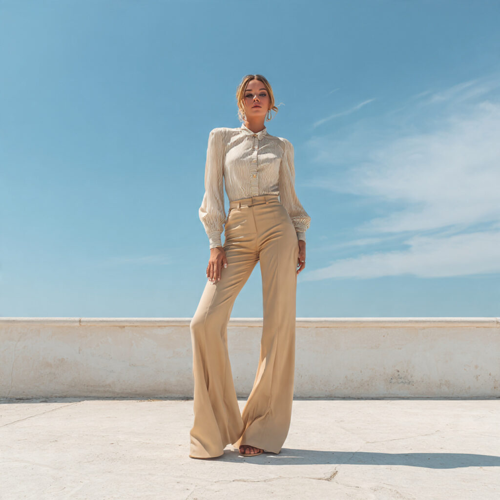 High Waisted Flare Trousers Idea