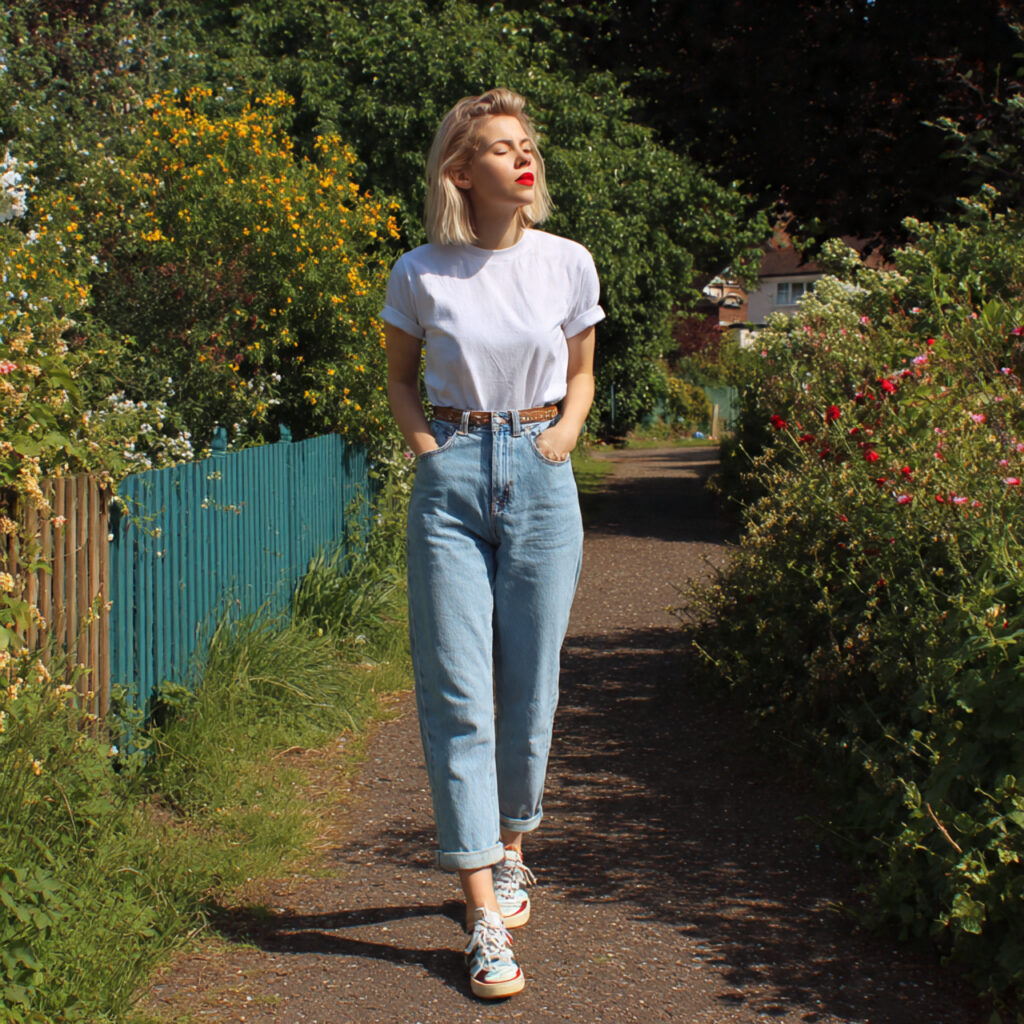 High Waisted Mom Jeans with Crops