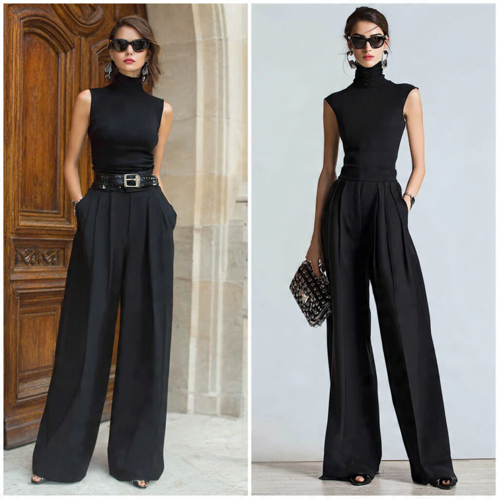 High-Waisted Wide Leg Silhouette Idea