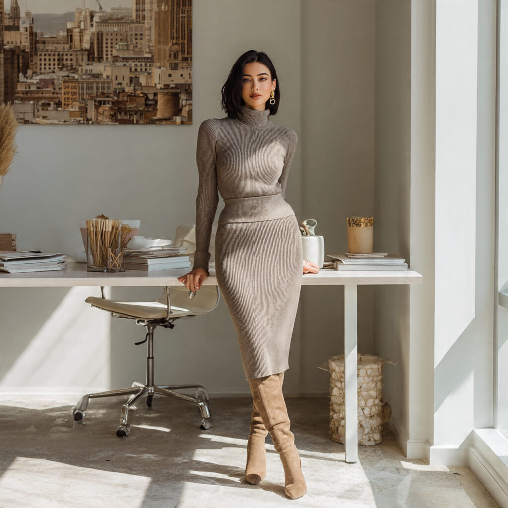 Knitted Midi Skirt Sets