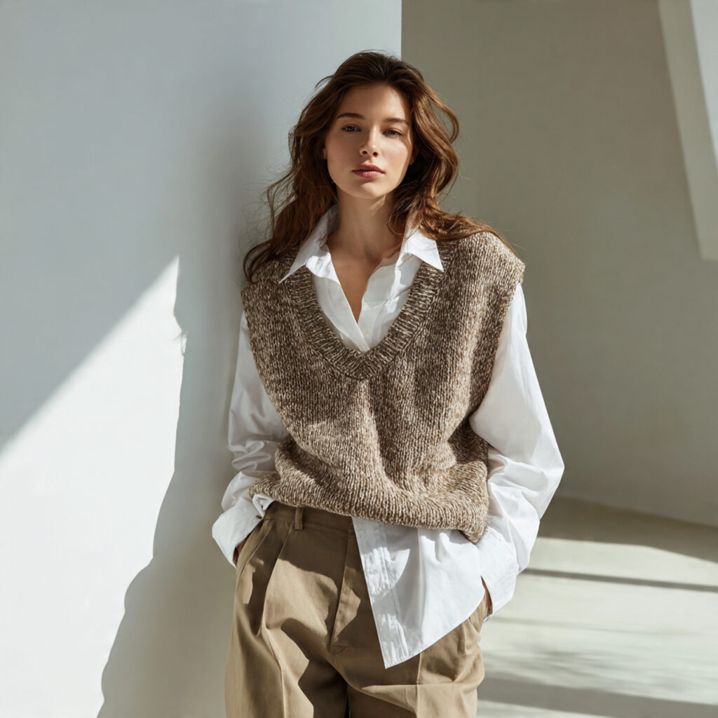 Knitted Vest and Button Down Combinations