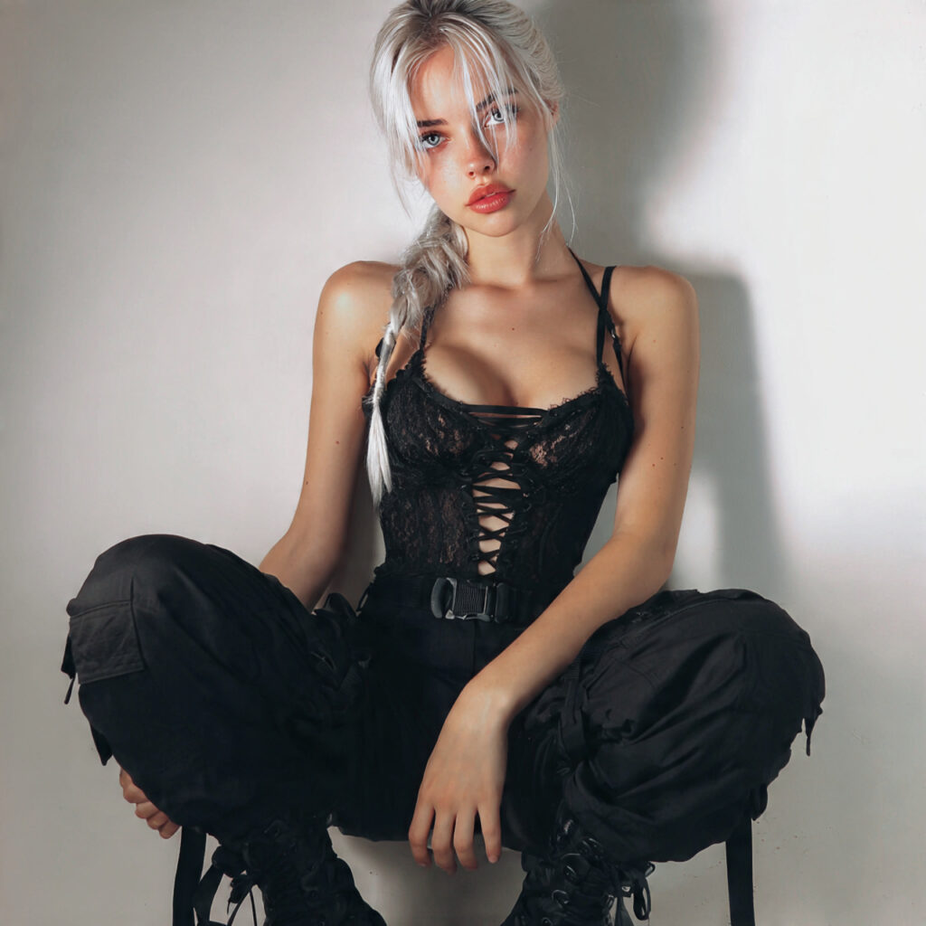 20 Best Rock Concert Outfit Looks Ideas: 20+ Edgy Styles to Stand Out at Any Show 15 Lace Up Bodysuit and Cargo Pant Aesthetic