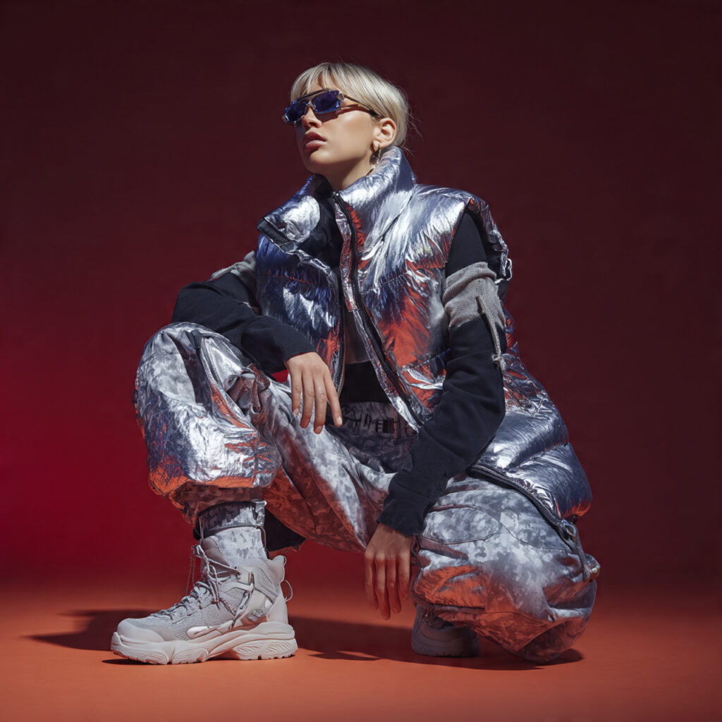 Metallic Accents and Puffer Vests