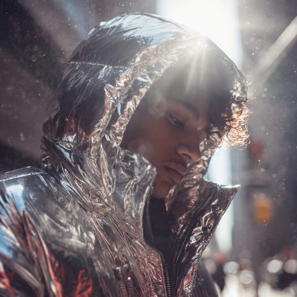 Metallic Down Coat Concept