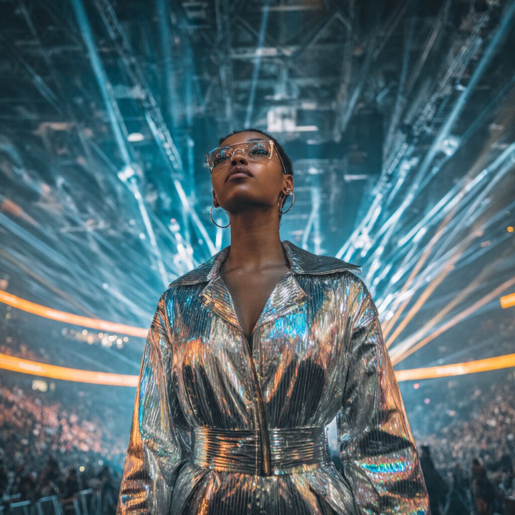 20 Best Concert Outfits for Black Women Ideas to Try Now 9 Metallic Silver Jumpsuits