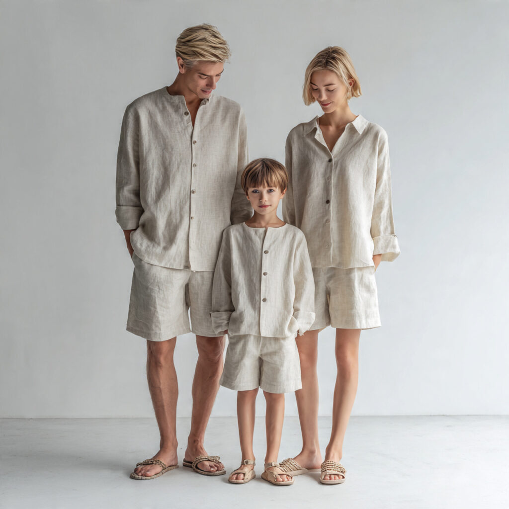 Minimalist Neutral Linen Matching Sets