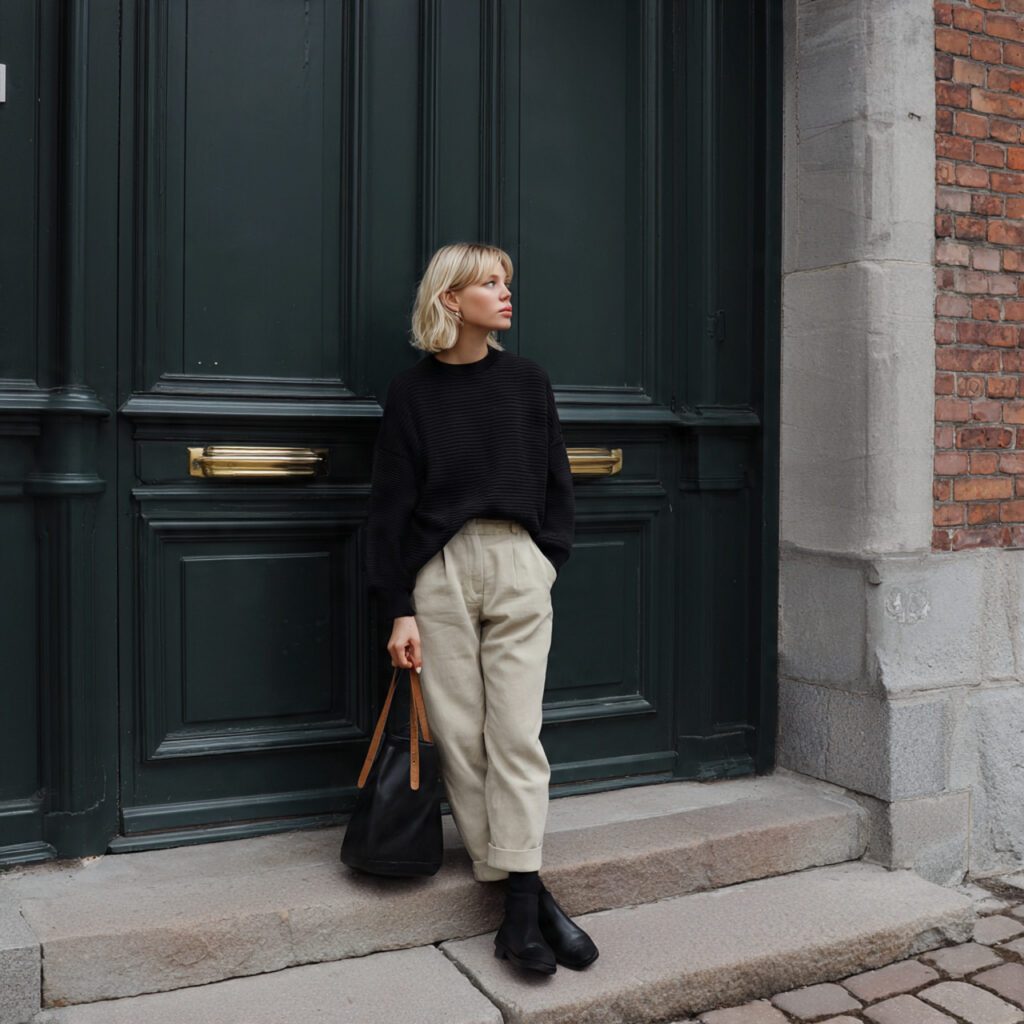 20 Best College Outfit Ideas Aesthetic to Elevate Your Campus Look 5 Minimalist Scandi Style Idea