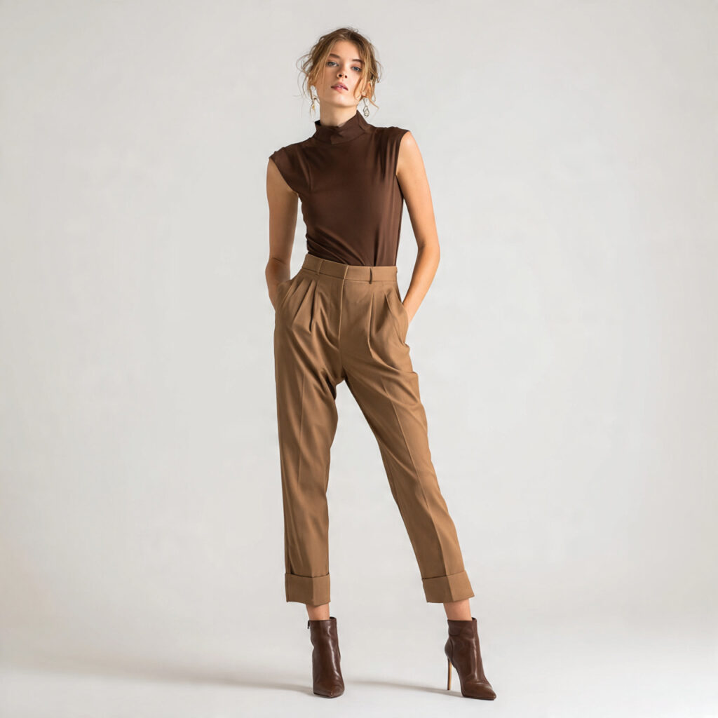 Mock Neck Bodysuits with Tailored Pants