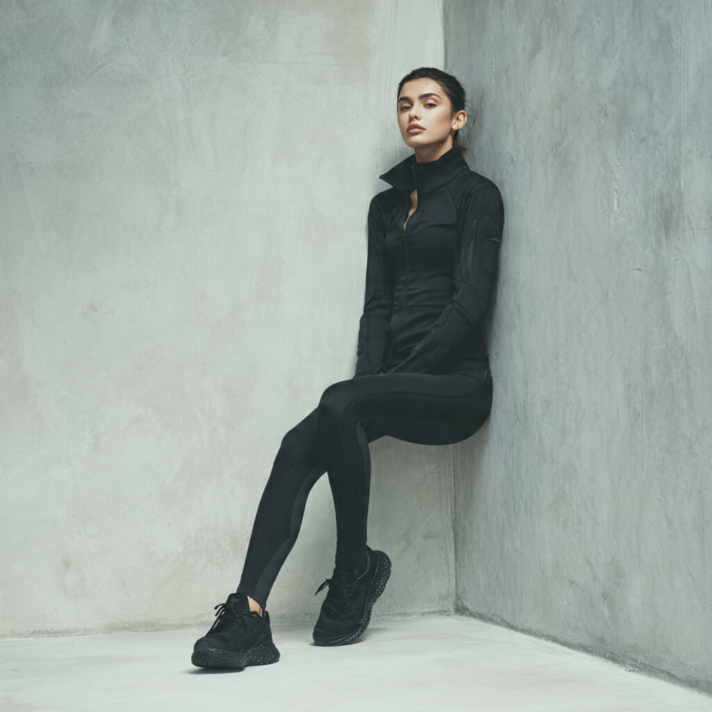 Monochromatic All Black Winter Athleisure