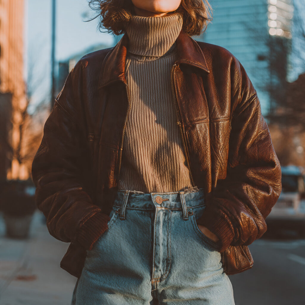 Oversized Vintage Leather Aesthetic