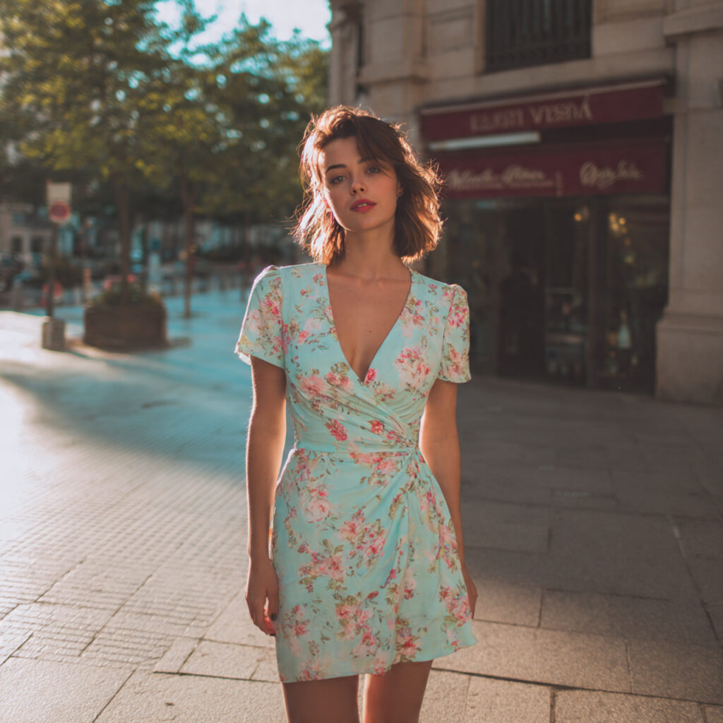 Pastel Floral Wrap Dresses