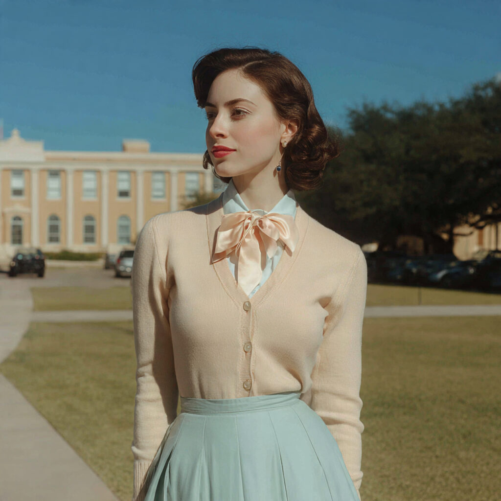 Preppy Fifties Cardigan Look
