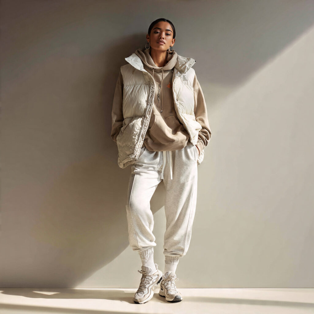 Puffer Vest and Matching Lounge Set