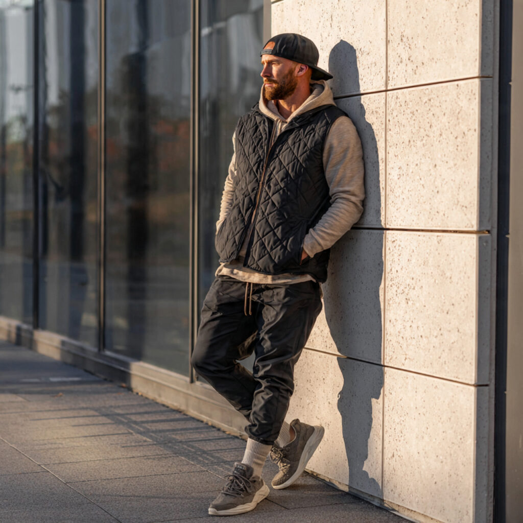 Quilted Vests over Hoodies