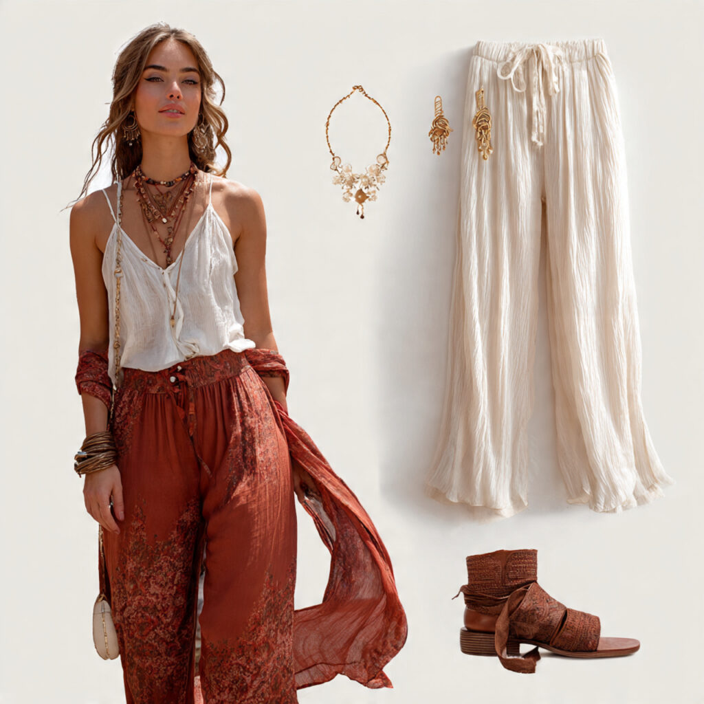 20 Best College Outfit Ideas Aesthetic to Elevate Your Campus Look 15 Relaxed Boho Chic Idea