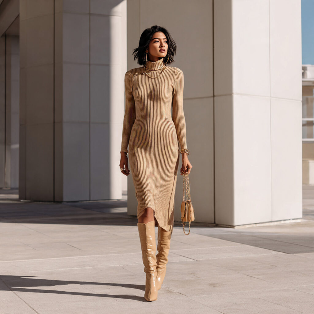 Ribbed Knit Midi Dresses