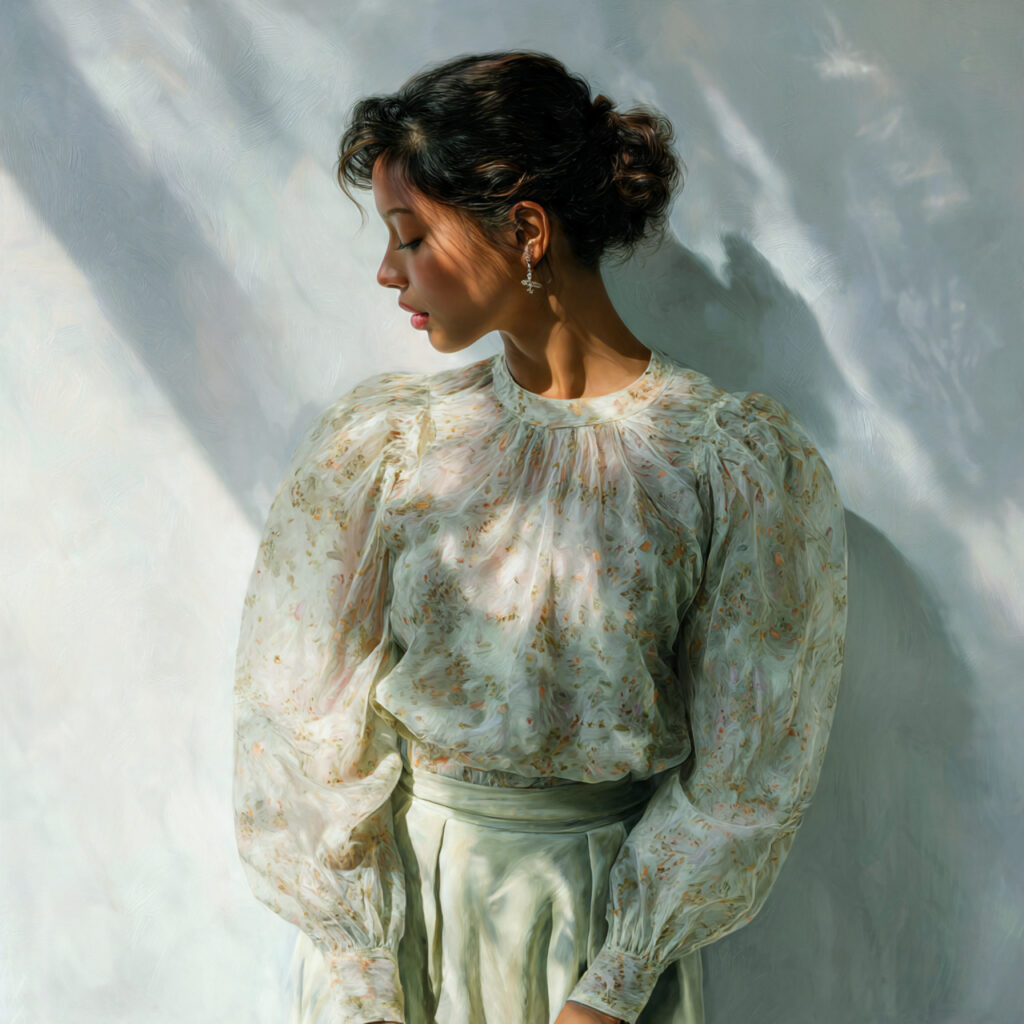 Romantic Puff Sleeve Blouse Idea