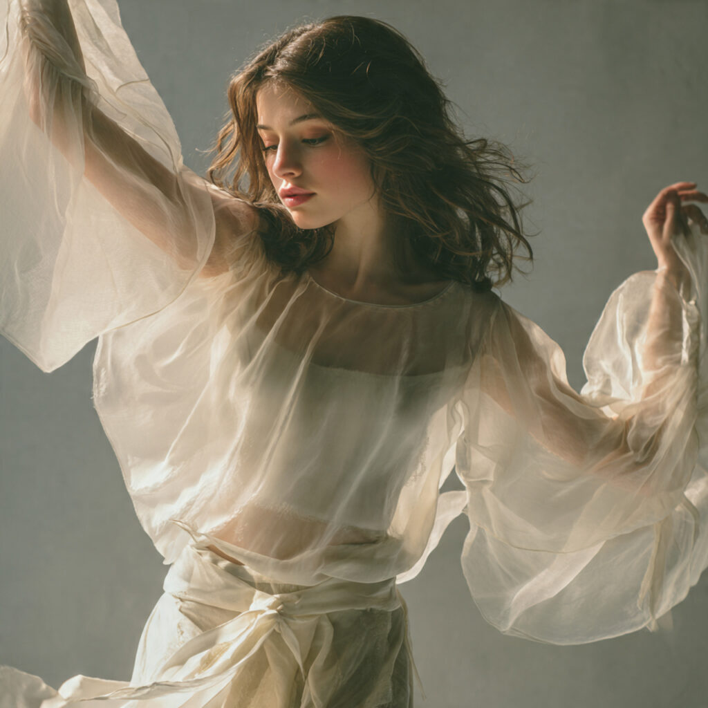 Sheer Bell Sleeve Blouses 1