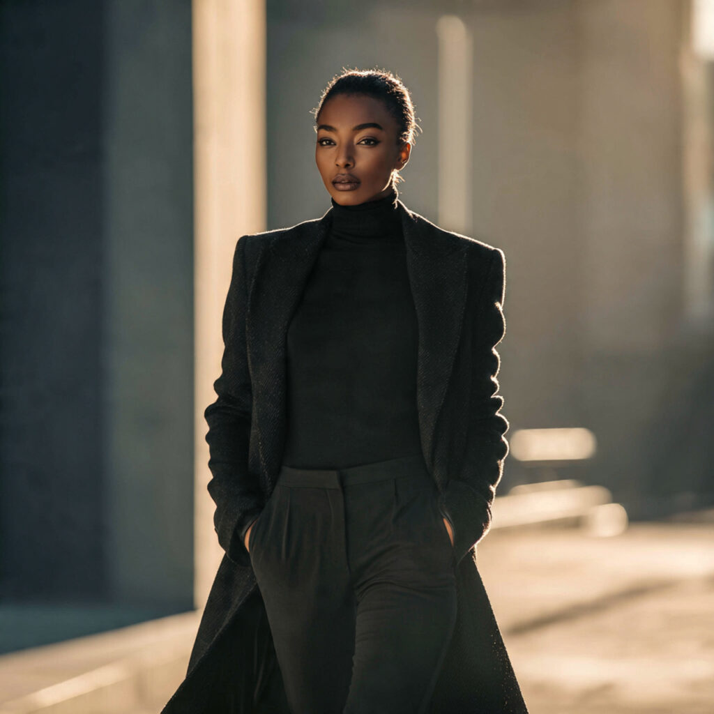 Sleek All Black Power Dressing