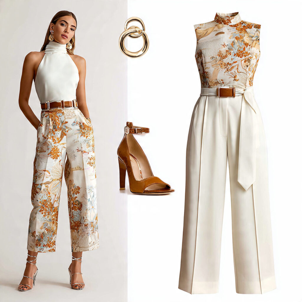 Sleeveless Shell and High Waisted Pants Idea