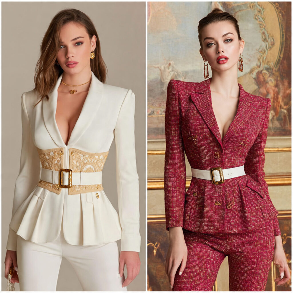 Statement Belted Waistlines on Blazers