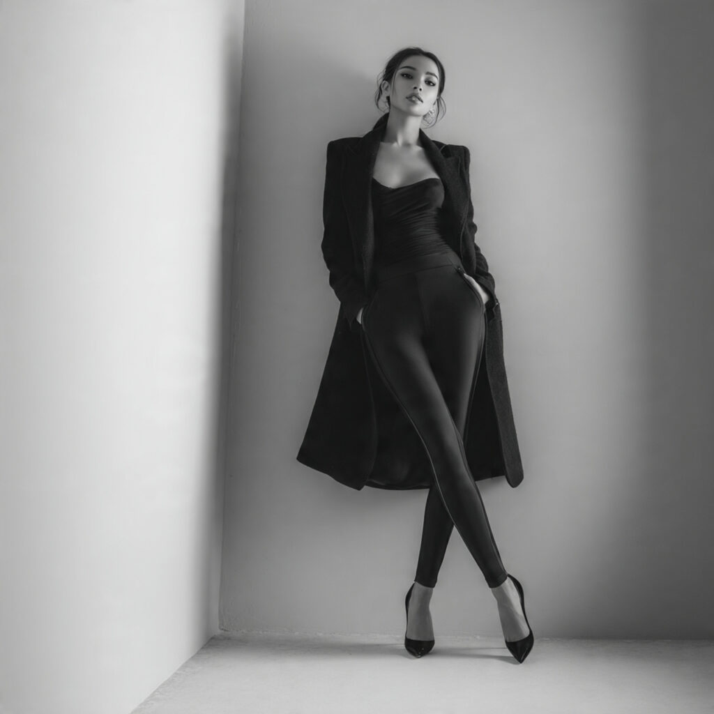 Stirrup Leggings with Pointed Toe Heels