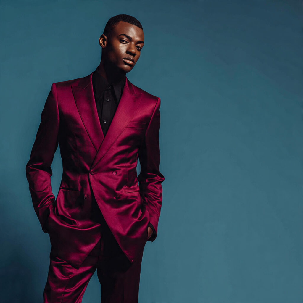 Tailored Tuxedo Suit in Bold Jewel Tones