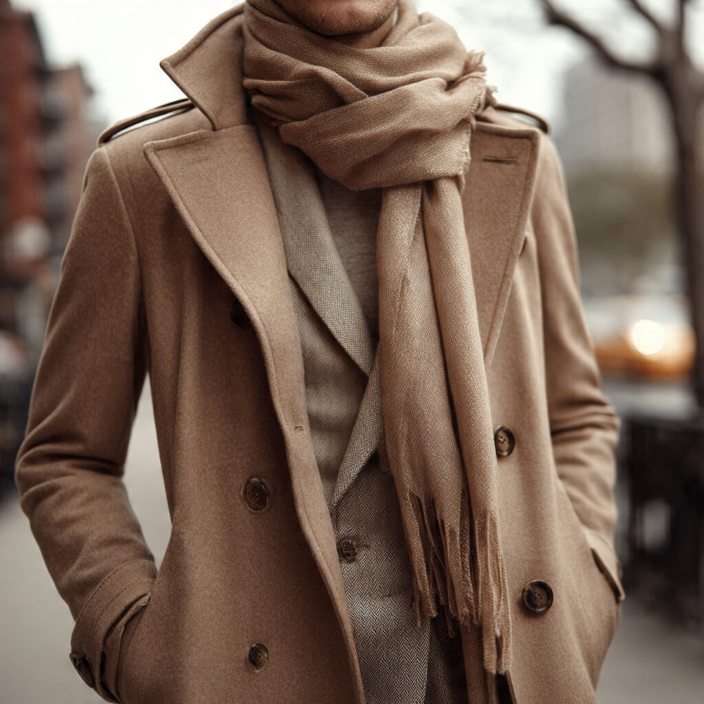 Trench Coats with Cashmere Scarves