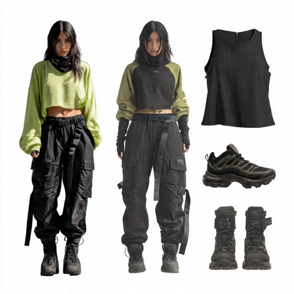 20 Best College Outfit Ideas Aesthetic to Elevate Your Campus Look 19 Urban Utility Cargo Idea