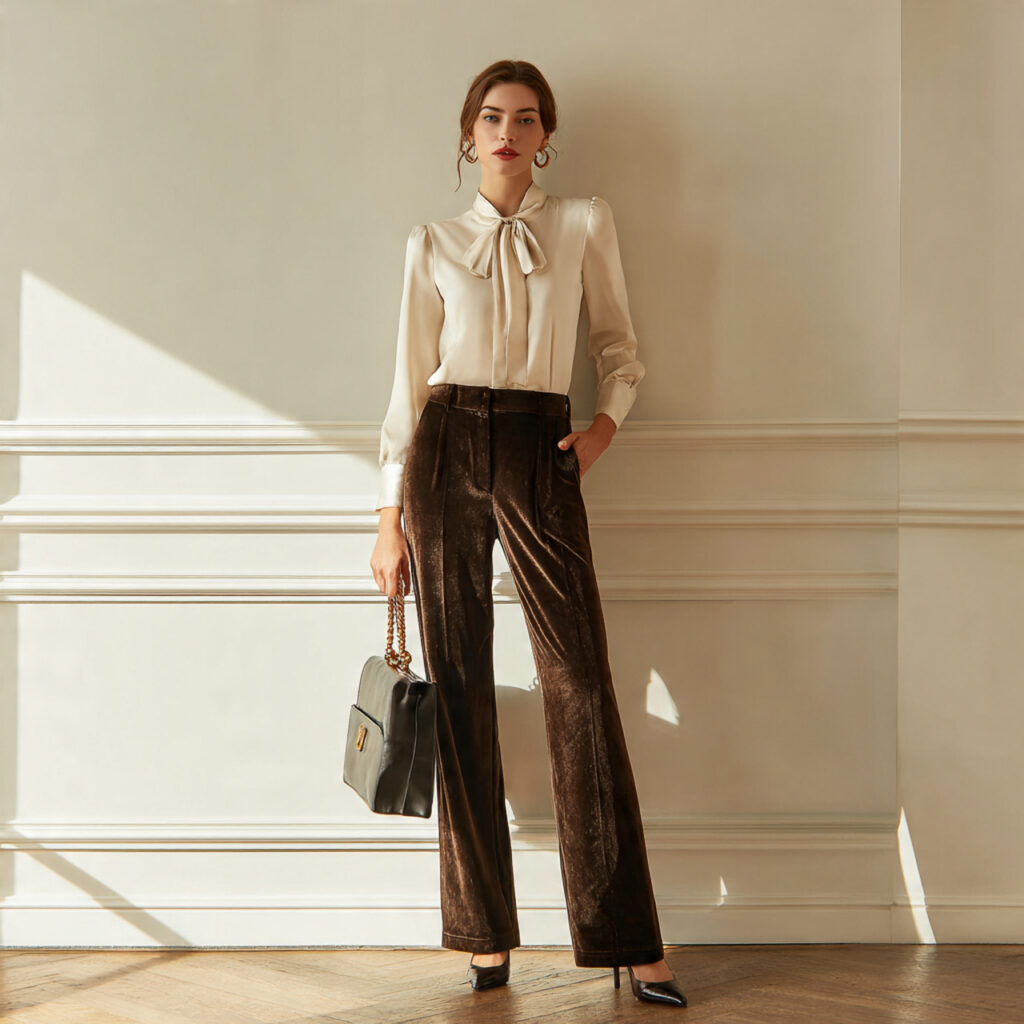 Velvet Wide Leg Pants