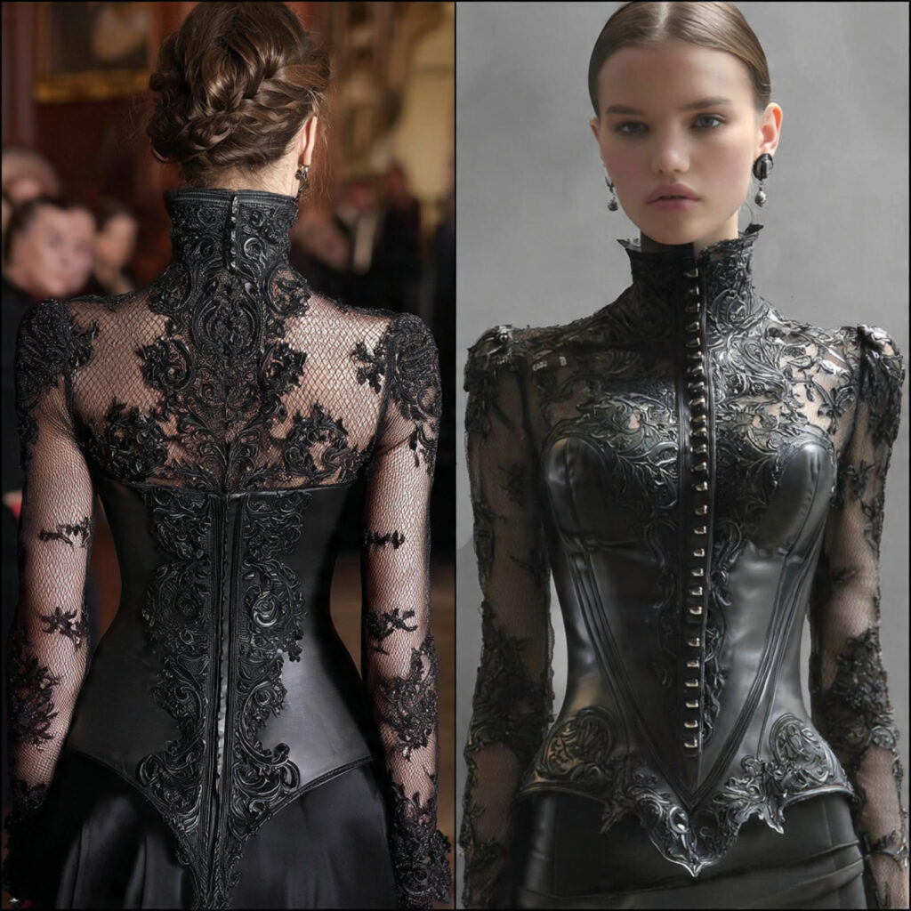 Victorian Lace and Modern Leather Idea