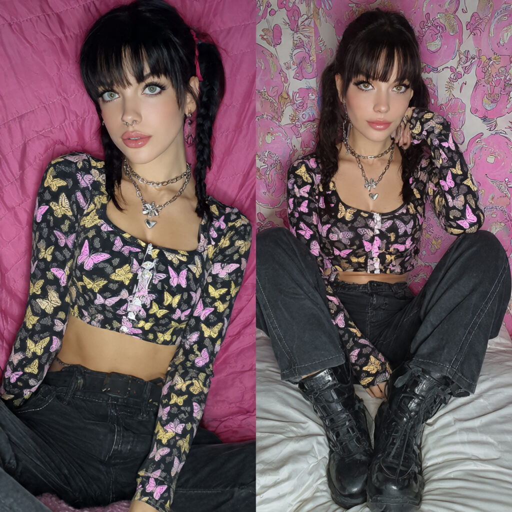 Y2K Butterfly Prints and Low Rise Jeans